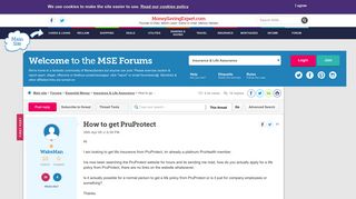 How to get PruProtect - MoneySavingExpert.com Forums