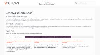 Genesys Care (Support) - Genesys Documentation