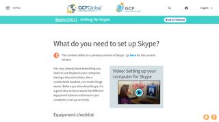 Skype (2011): Setting Up Skype - GCFLearnFree.org - GCFGlobal