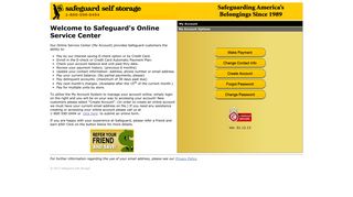 Safeguard Self Storage - My Account
