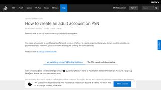How to create an adult account on PSN - PlayStation