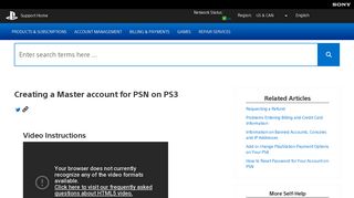 Creating a PSN Master account on PS3 - PlayStation Support