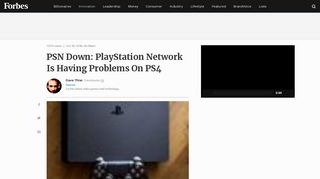 PSN Down: PlayStation Network Is Having Problems On PS4 - Forbes