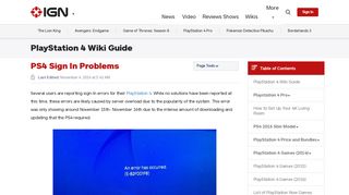 PS4 Sign In Problems - PlayStation 4 Wiki Guide - IGN