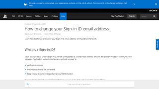 How to change your Sign-in ID email address - PlayStation