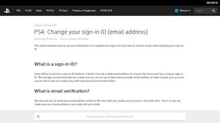 PS4: Change your sign-in ID (email address) - PlayStation