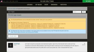 PS4 NA login issues — Elder Scrolls Online