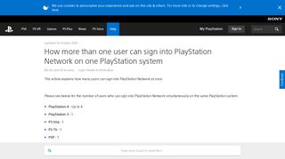 How more than one user can sign into PlayStation Network on one ...