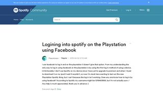 Logining into spotify on the Playstation using Fac... - The ...