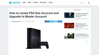 How to create PS4 Sub Account and Upgrade to Master Account