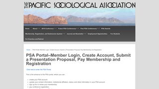 PSA Portal–Member Login, Create Account, Submit a Presentation ...
