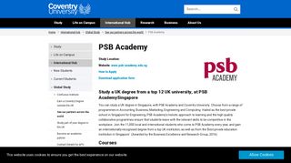 PSB Academy | Coventry University