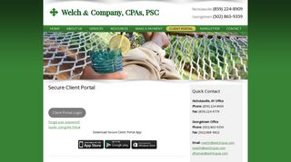 Secure Client Portal | Welch & Company, CPAs, PSC