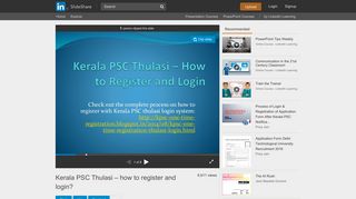 Kerala PSC Thulasi – how to register and login? - SlideShare