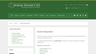 Student Registration - Plainfield SD 202
