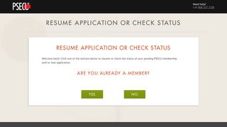 Resume Application or Check Status | PSECU - One of the largest ...