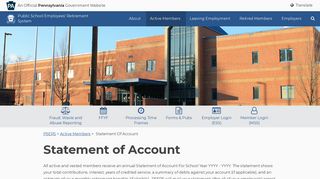 Statement Of Account - psers - PA.gov