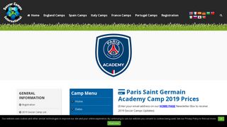 2019 Paris Saint Germain (PSG) Academy Soccer Camps Prices ...