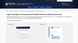 Login changes to access Harrell Health Sciences Library resources ...