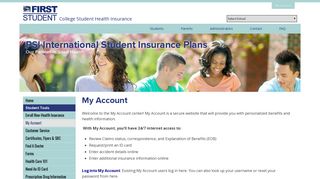 My Account - PSI International Student Insurance Plans - First Student