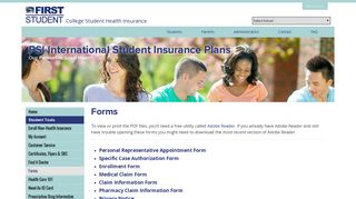 Forms - PSI International Student Insurance Plans - First Student