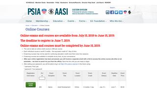 Online Courses « PSIA-EAST-AASI