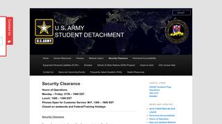 Security Clearance | United States Army Student Detachment