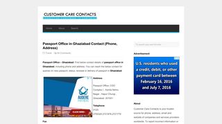 Passport Office in Ghaziabad Contact (Phone, Address) | Customer ...