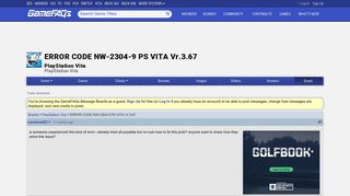 ERROR CODE NW-2304-9 PS VITA Vr.3.67 - PlayStation Vita ...