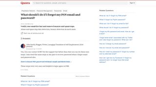 What should I do if I forgot my PSN email and password? - Quora