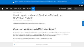How to sign in and out of PlayStation Network on PlayStation Portable