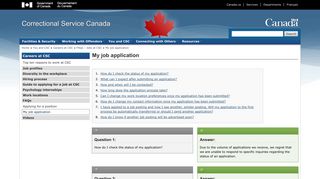 My job application - Correctional Service Canada / Service ...