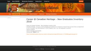 Career @ Canadian Heritage - New Graduates Inventory 2018