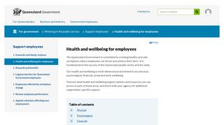 Health and wellbeing for employees | For government | Queensland ...