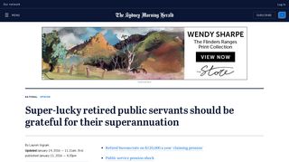 Super-lucky retired public servants should be grateful for their ...