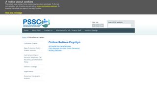 Online Retiree Payslips - PSSC