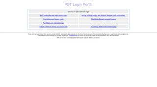 PST Login Portal - Psychology Software Tools