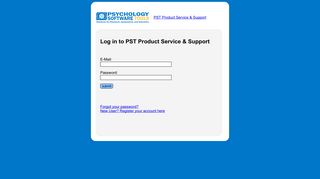 Log in to PST Product Service & Support