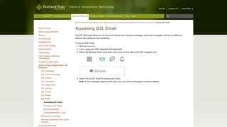 Portland State Office of Information Technology | Accessing D2L Email