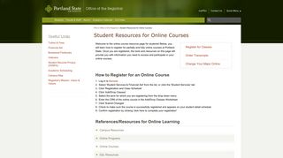 Portland State Office of the Registrar | Student Resources for Online ...