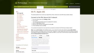 Portland State Office of Information Technology | Wi-Fi: Apple iOS