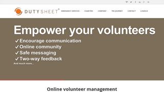 DutySheet | Enabling Volunteering | Online Volunteer Management