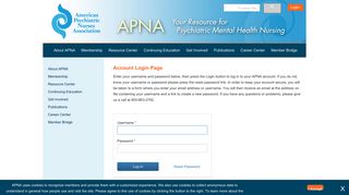 Login - American Psychiatric Nurses Association