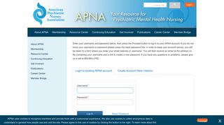 Login - American Psychiatric Nurses Association