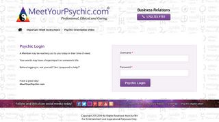 Psychic Login - Meet Your Psychic