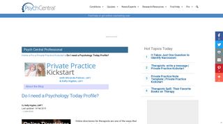 Do I need a Psychology Today Profile? | Private Practice Kickstart
