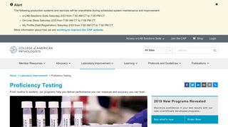 Proficiency Testing | College of American Pathologists