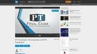 PT Final Exam: The Essentials of NPTE Preparation - SlideShare