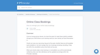 Online Class Bookings | PTminder Help Center