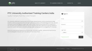 PTC :: Login - PTC :: Authorized Training Center (ATC) - India